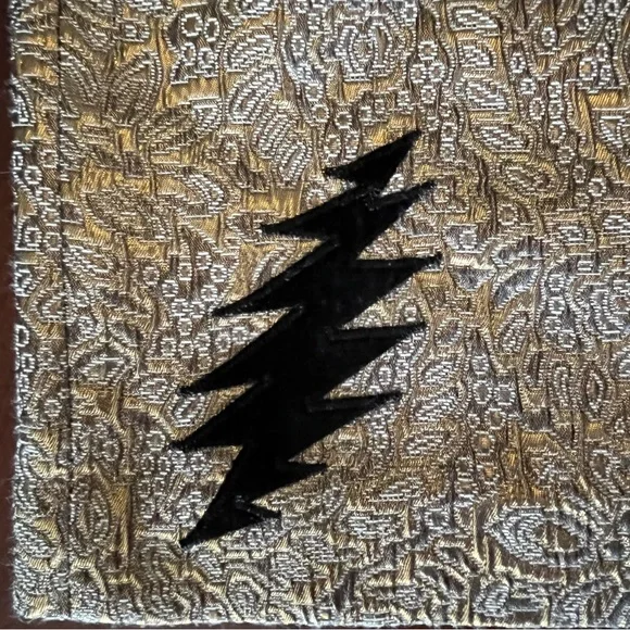 metallic gold mini black velvet Stealie bolt sphere Vegas grateful dead ⚡️SYF 🖤 - Picture 3 of 8